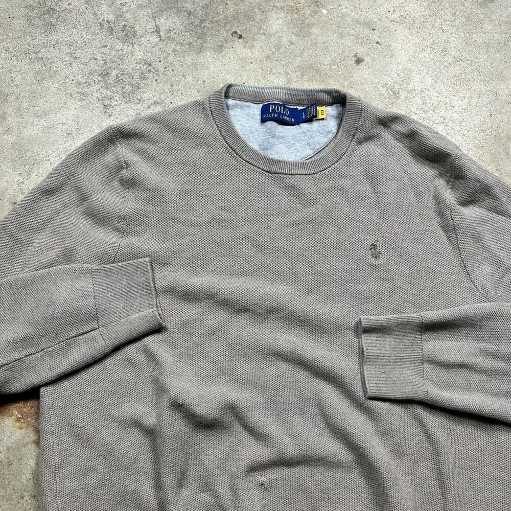 Beige Tan Polo Ralph Lauren Crewneck Sweater Size M - Picture 5 of 7